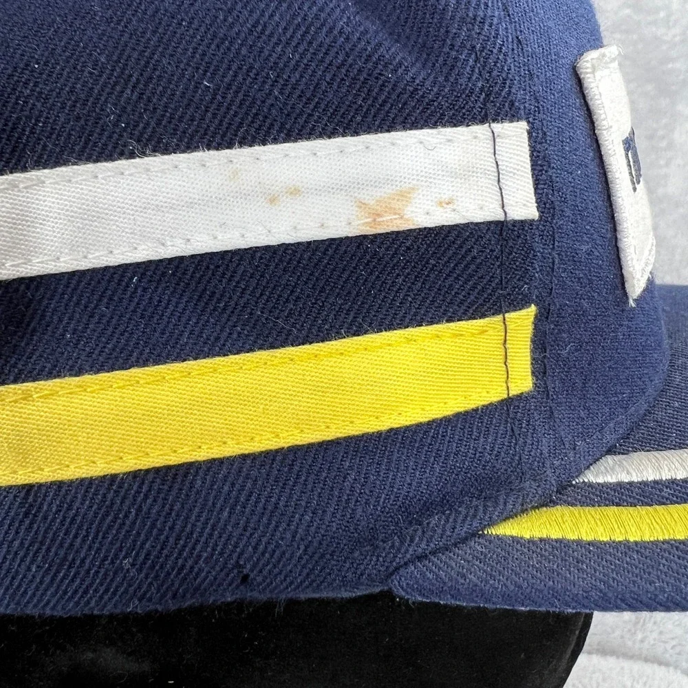 The Hundreds Racing Stripe Snapback Hat Navy Blue Streetwear Skate Logo Cap